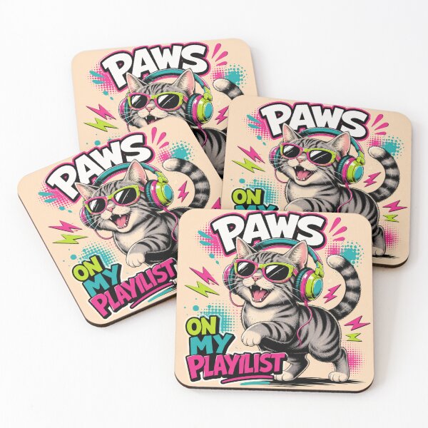 Item preview, Paws On My Playlist – Funny Cat Music Lover Graphic designed and sold by ArtoryNest.