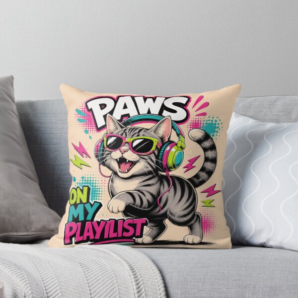 Item preview, Paws On My Playlist – Funny Cat Music Lover Graphic designed and sold by ArtoryNest.