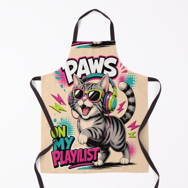 Item preview, Paws On My Playlist – Funny Cat Music Lover Graphic designed and sold by ArtoryNest.