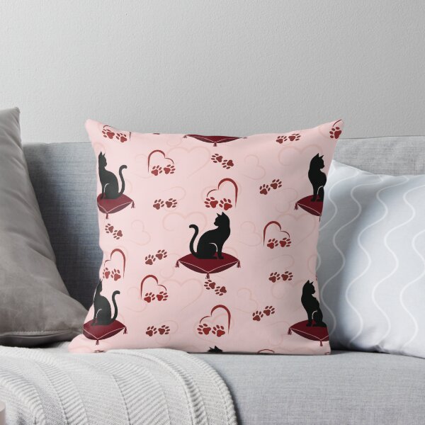 Item preview, Black Cat on Cushion Seamless Pattern designed and sold by prapapon.