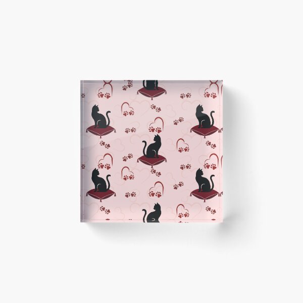 Item preview, Black Cat on Cushion Seamless Pattern designed and sold by prapapon.