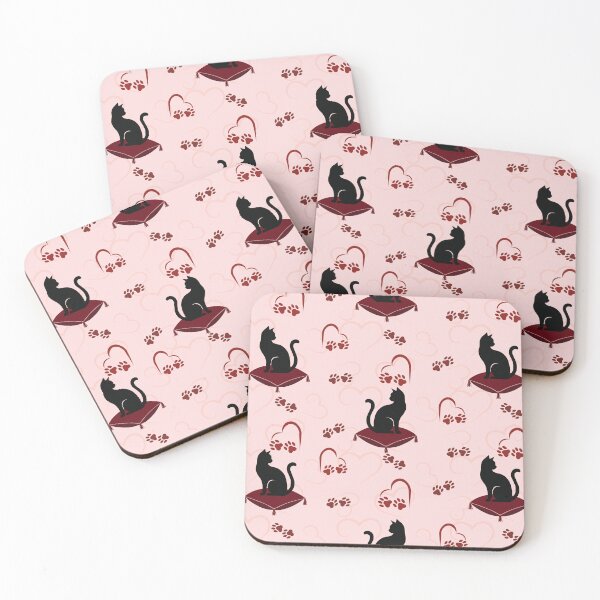 Item preview, Black Cat on Cushion Seamless Pattern designed and sold by prapapon.