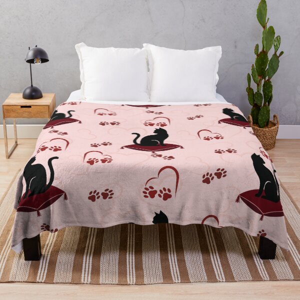Item preview, Black Cat on Cushion Seamless Pattern designed and sold by prapapon.