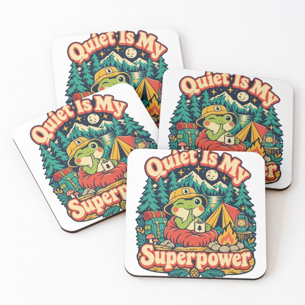 Item preview, Quiet Is My Superpower – Introvert Camping Frog designed and sold by Summit Folk Studio.