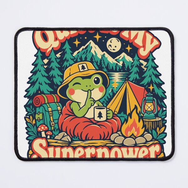 Item preview, Quiet Is My Superpower – Introvert Camping Frog designed and sold by Summit Folk Studio.