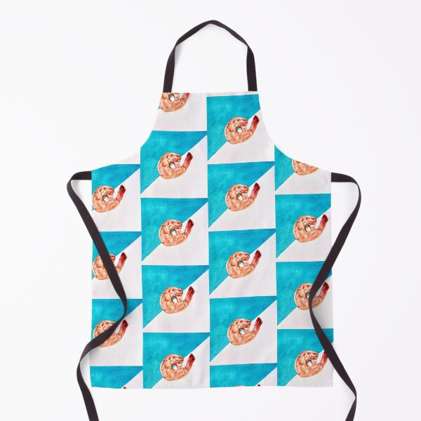 Item preview, Watercolor Shrimp on Turquoise designed and sold by DaydreamDept..