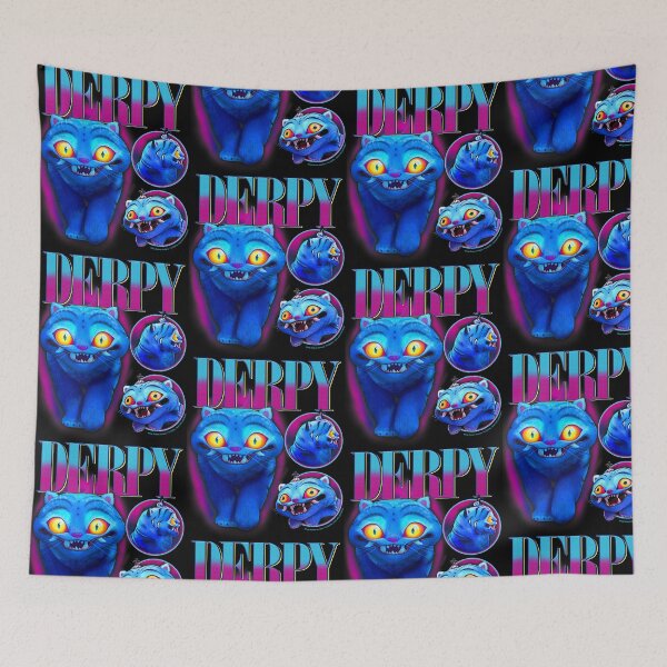 Item preview, Derpy Blue Demon Cat Kpop Fan Showcase designed and sold by OddPopARt.