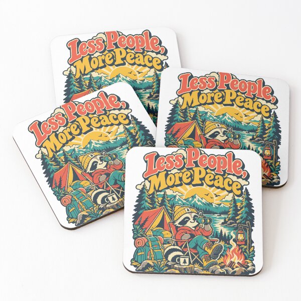 Item preview, Less People More Peace Funny Raccoon Camping designed and sold by Summit Folk Studio.