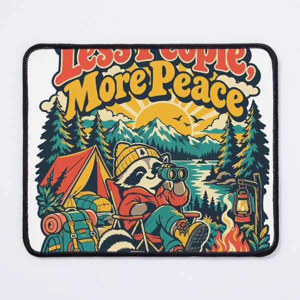 Item preview, Less People More Peace Funny Raccoon Camping designed and sold by Summit Folk Studio.
