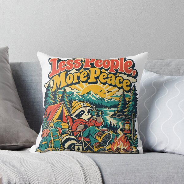 Item preview, Less People More Peace Funny Raccoon Camping designed and sold by Summit Folk Studio.