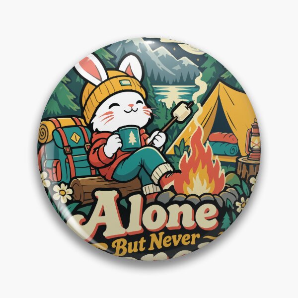 Item preview, Alone But Never Lonely Rabbit Camping Design designed and sold by Summit Folk Studio.