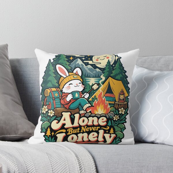 Item preview, Alone But Never Lonely Rabbit Camping Design designed and sold by Summit Folk Studio.