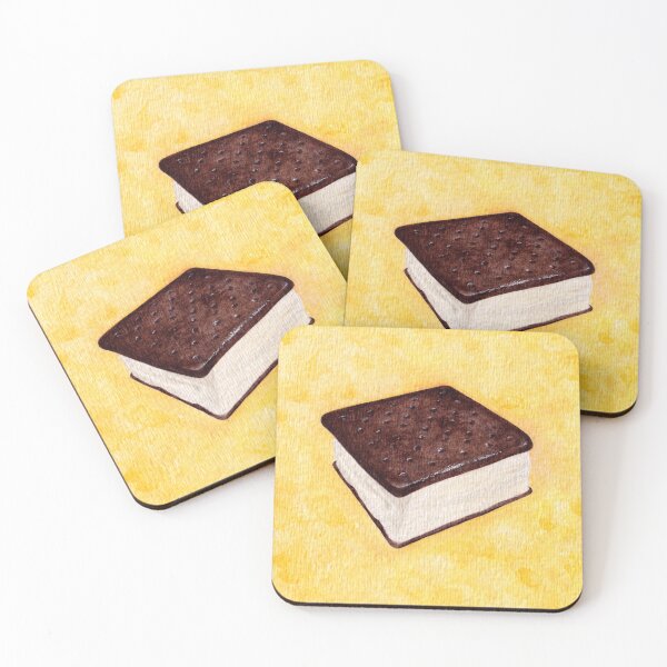 Item preview, Summer – Chocolate Vanilla Ice Cream Sandwich Watercolor designed and sold by DaydreamDept..