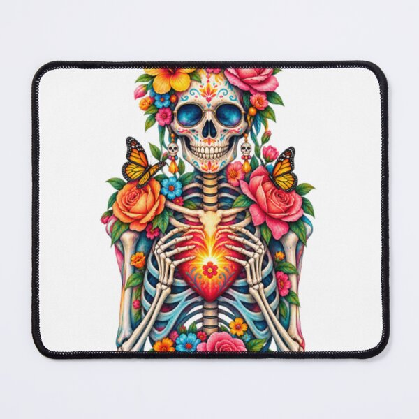 Item preview, Flower skeleton with heart fire designed and sold by LongIslandDesgn.