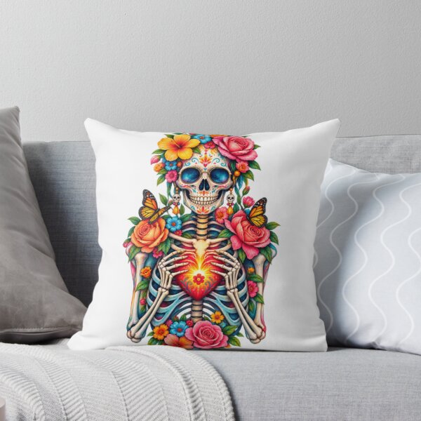 Item preview, Flower skeleton with heart fire designed and sold by LongIslandDesgn.