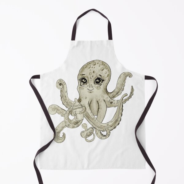 Item preview, Pencil drawing of a baby octopus – monochrome art illustration designed and sold by alilu-art .