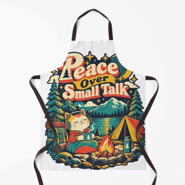 Item preview, Peace Over Small Talk Cat Camping Humor designed and sold by Summit Folk Studio.