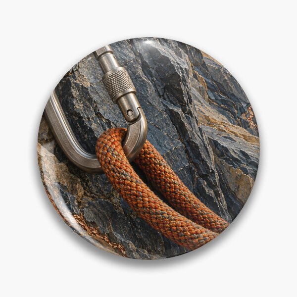 Item preview, Mountain Climbing Carabiner and Orange Rope – Adventure Rock Climbing Art Print designed and sold by Kaleidoscope Print.