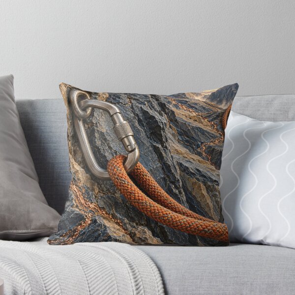 Item preview, Mountain Climbing Carabiner and Orange Rope – Adventure Rock Climbing Art Print designed and sold by Kaleidoscope Print.