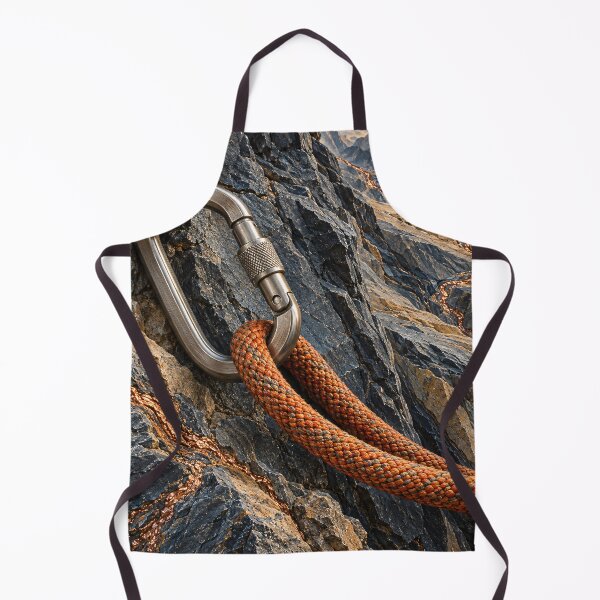 Item preview, Mountain Climbing Carabiner and Orange Rope – Adventure Rock Climbing Art Print designed and sold by Kaleidoscope Print.