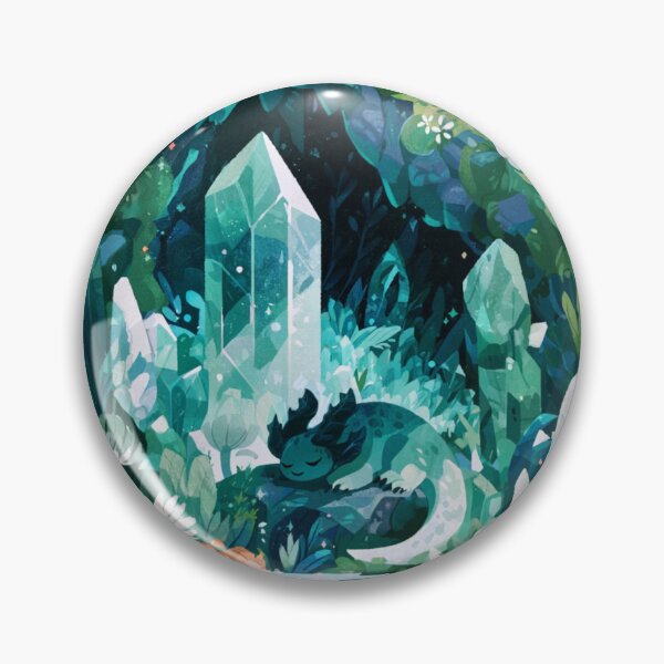 Item preview, Mystical Axolotl Sleeping Crystal Cave Grotto designed and sold by NicolasGlowArt.