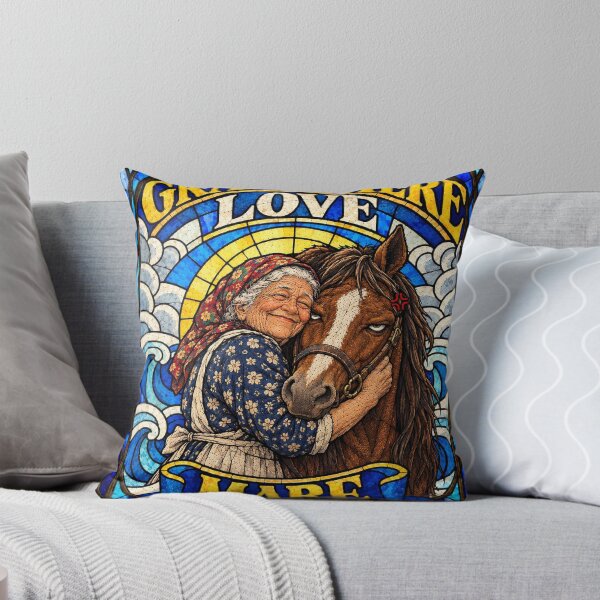 Item preview, Grand Mere Love Mare - Stained Glass French Grandma Horse Lover Art designed and sold by BRTHRCNK01.