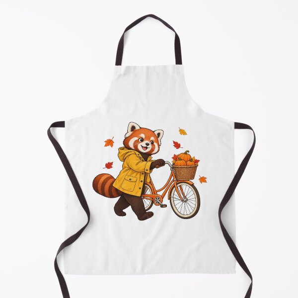Item preview, Autumn Walk – Red Panda and Bicycle designed and sold by SAS-Designer.