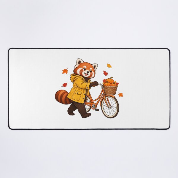 Item preview, Autumn Walk – Red Panda and Bicycle designed and sold by SAS-Designer.