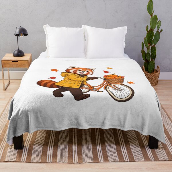 Item preview, Autumn Walk – Red Panda and Bicycle designed and sold by SAS-Designer.