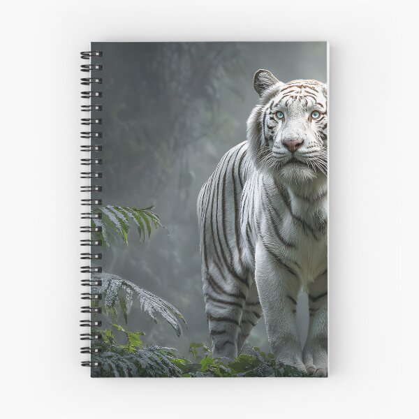 Item preview, Majestic White Tiger in Lush Green Jungle Setting designed and sold by Artessie.
