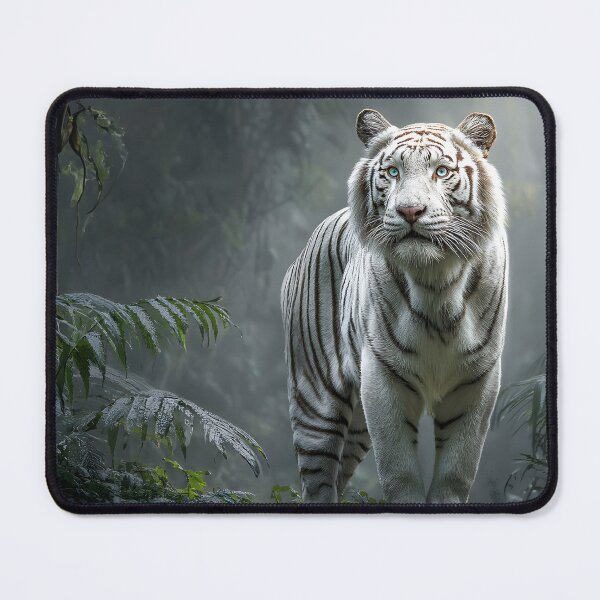 Item preview, Majestic White Tiger in Lush Green Jungle Setting designed and sold by Artessie.