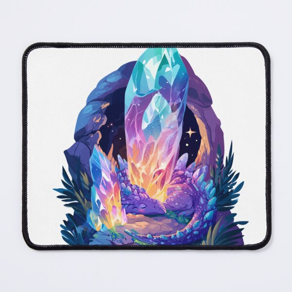 Item preview, Sleeping Dragon Crystal Cave Fantasy Art designed and sold by NicolasGlowArt.