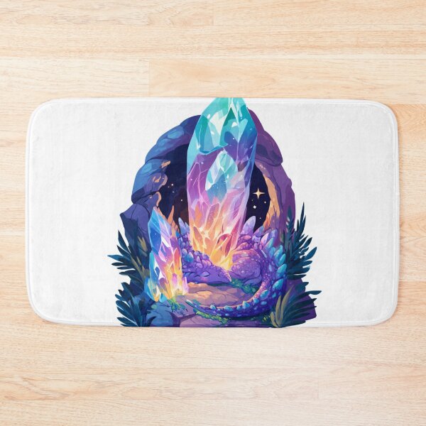 Item preview, Sleeping Dragon Crystal Cave Fantasy Art designed and sold by NicolasGlowArt.