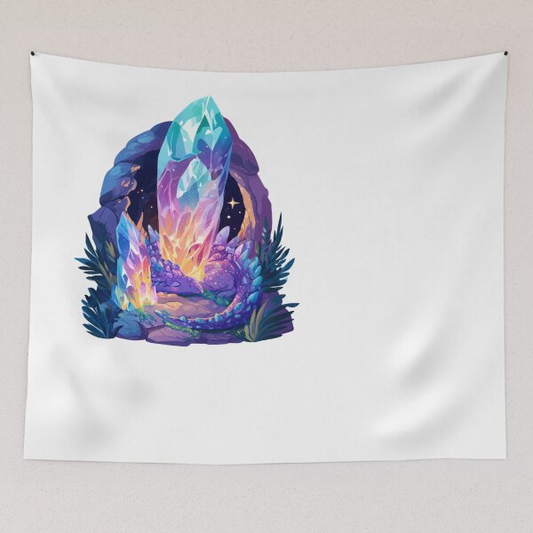 Item preview, Sleeping Dragon Crystal Cave Fantasy Art designed and sold by NicolasGlowArt.
