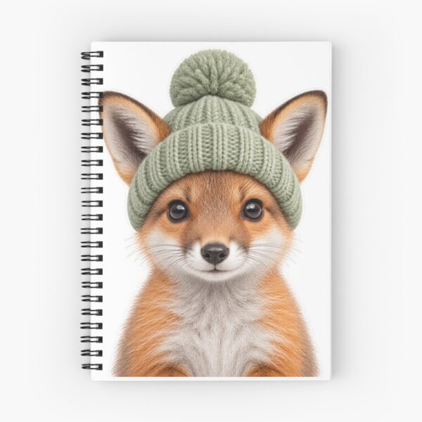 Item preview, Forest fox wearing a knitted hat designed and sold by LongIslandDesgn.