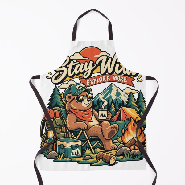 Item preview, Stay Wild, Explore More – Camping Bear Adventure designed and sold by Summit Folk Studio.