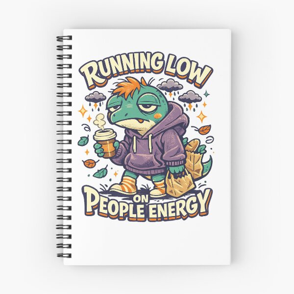 Item preview, Running Low on People Energy Funny Introvert Lizard Coffee Humor Design designed and sold by inkoutninja.