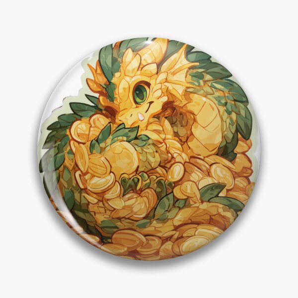 Item preview, Chibi Dragon Gold Coin Hoarder Fantasy Art designed and sold by NicolasGlowArt.