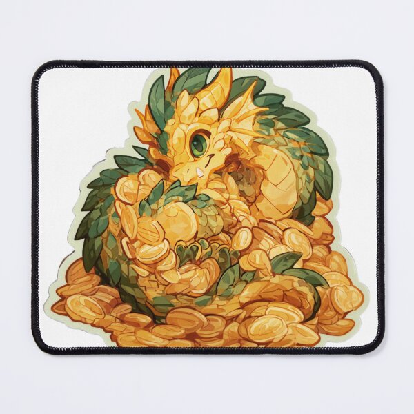 Item preview, Chibi Dragon Gold Coin Hoarder Fantasy Art designed and sold by NicolasGlowArt.