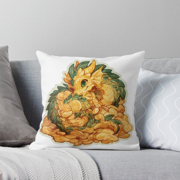 Item preview, Chibi Dragon Gold Coin Hoarder Fantasy Art designed and sold by NicolasGlowArt.