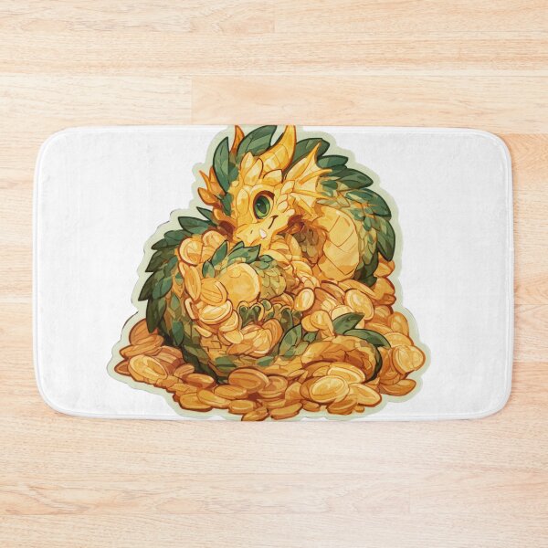 Item preview, Chibi Dragon Gold Coin Hoarder Fantasy Art designed and sold by NicolasGlowArt.