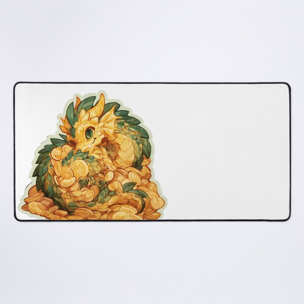 Item preview, Chibi Dragon Gold Coin Hoarder Fantasy Art designed and sold by NicolasGlowArt.