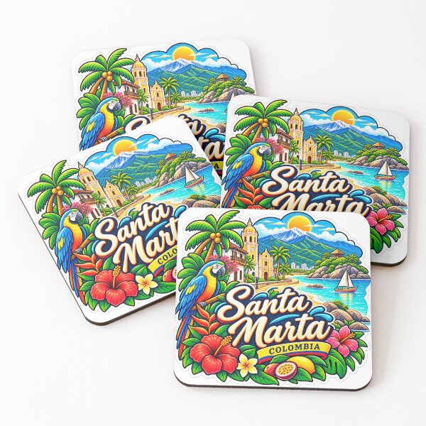 Item preview, Santa Marta Colombia Colorful Caribbean Travel Sticker designed and sold by ChicClicker.