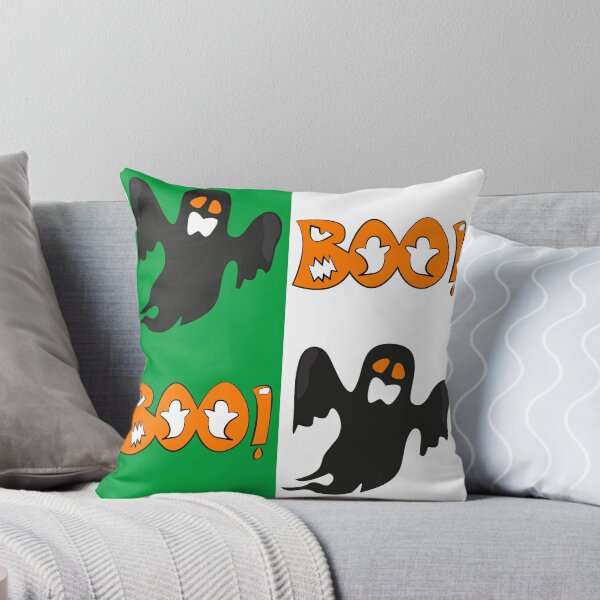 Item preview, Halloween ghost boo on green designed and sold by Yamy Morrell Art and Design.