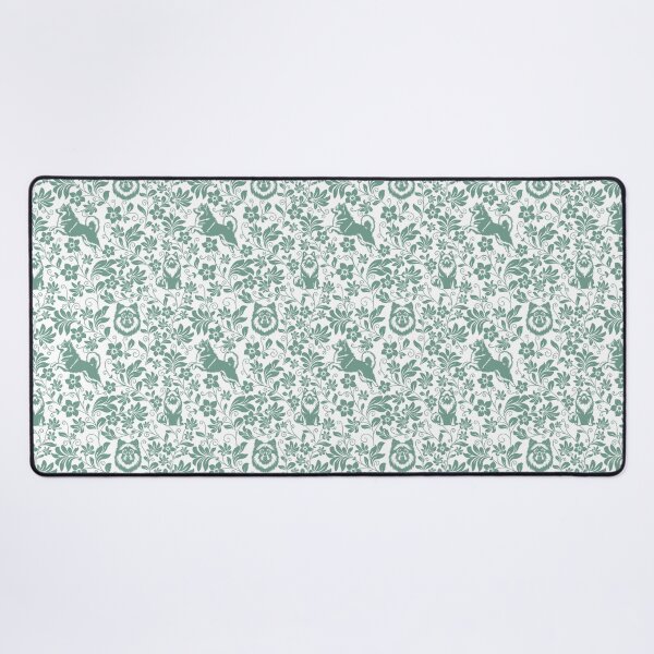 Item preview, Keeshond Dog Floral Silhouette Botanical Art Green designed and sold by WildLakePatterns.