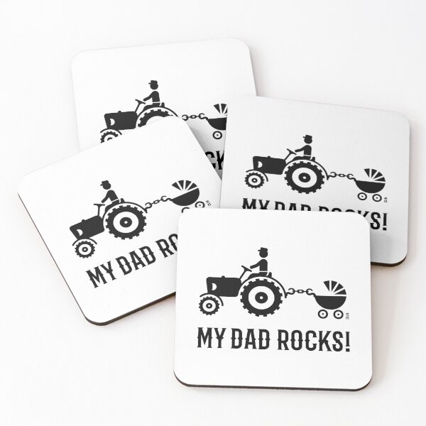 Item preview, My Dad Rocks! (Farmer & Baby / Tractor & Stroller / Buggy / Black) designed and sold by Roderix.