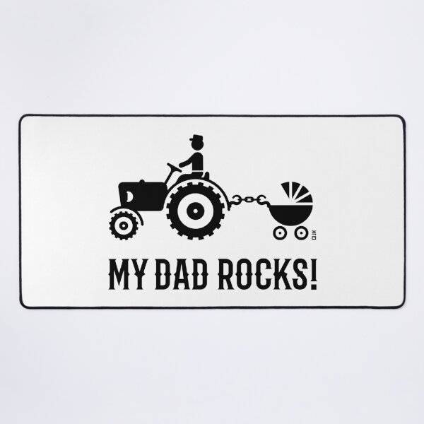 Item preview, My Dad Rocks! (Farmer & Baby / Tractor & Stroller / Buggy / Black) designed and sold by Roderix.