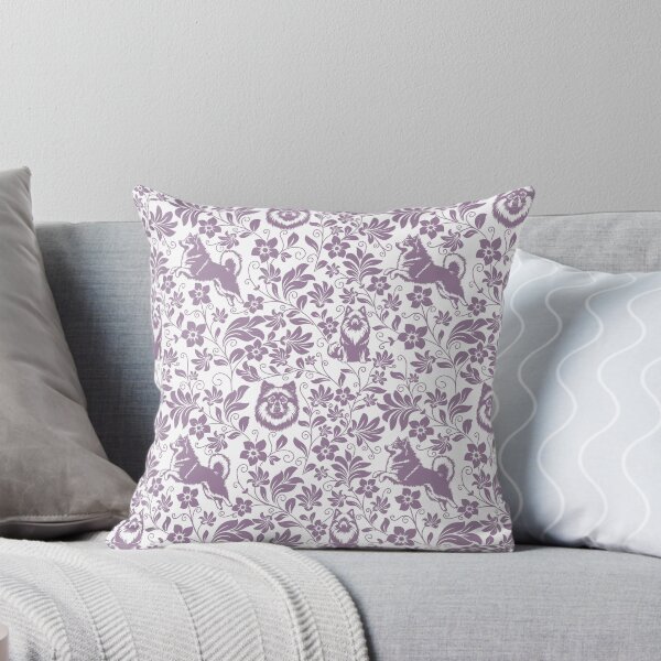Item preview, Keeshond Dog Floral Silhouette Botanical Art Lavender designed and sold by WildLakePatterns.