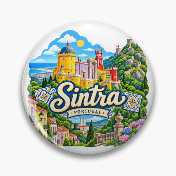 Item preview, Sintra Portugal – Pena Palace, Moorish Castle & Colorful Travel Art designed and sold by ChicClicker.