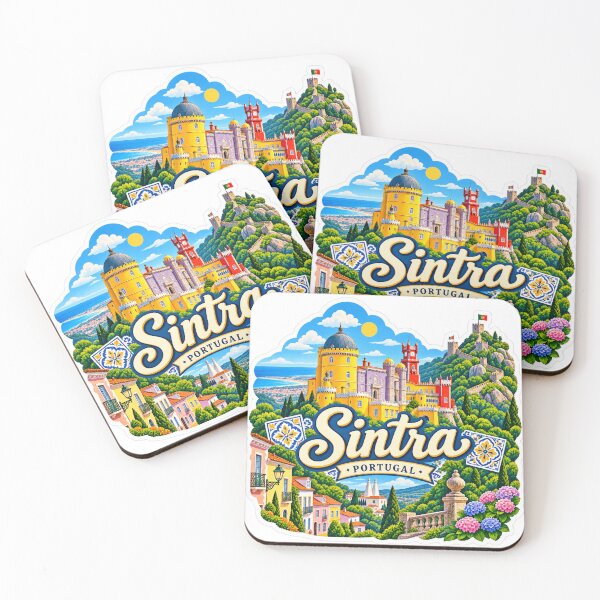 Item preview, Sintra Portugal – Pena Palace, Moorish Castle & Colorful Travel Art designed and sold by ChicClicker.